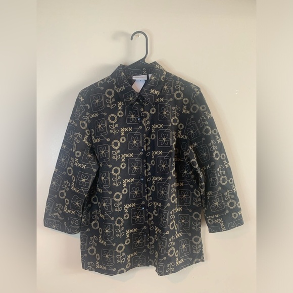 Alfred Dunner Jackets & Blazers - BUNDLE ONLY: Alfred Dunner Vintage Black Embroidered 3/4 Sleeve Blazer Jacket